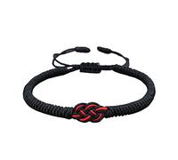 Elnwnnkc Nazionale Lucky String Lovers - Charm a nodo concentrico intrecciato fatto a mano per donne e uomini, gioielli regalo nero intrecciato braccialetti dell'amicizia per donne, uomini, ragazze