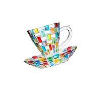 Elnwnnkc Set bicchieri arte astratta moderna Resistente calore Lavabile in lavastoviglie Accessori per funzioni sociali Bicchieri unici realizzati a mano