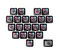 Elnwnnkc Set di 21 copritasti ergonomici trasparenti a forma di gatto, con illuminazione RGB e struttura resistente ai graffi, profilo MAO trasparente