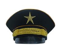 Elnwnnkc Sofisticato cappello da ufficiale a cinque punte con fodera traspirante unisex design cosplay cappello per cosplay e uso quotidiano partito stile militare cappello