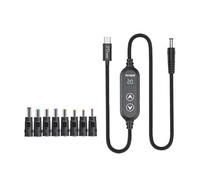 Elnwnnkc USB C DC5.5mm Power Supply 100W with 5V/12V/15V/19V/20V Multiple Output USB To Direct Power Cord 8 Adapters for Laptops Voltages Control Charging Cable