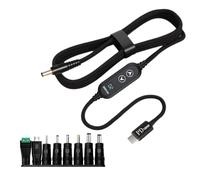 Elnwnnkc USB C Power Cord with 8 Adapters 100W Highest Efficiency Variable Power Supply DC5.5 Type C Charging Cable 120cm Voltages Control Charging Cable