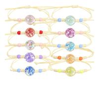 ELNX 10 Pezzi Braccialetti dell'amicizia per Ragazze, Braccialetto Intrecciato dell'amicizia con Fiori Colorati, Braccialetto dell'albero della Vita, Braccialetto Intrecciato Regolabile per Donne