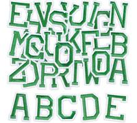 ELNX 52 Lettere Termoadesive per Abbigliamento | Alfabeto dalla A alla Z | Toppe per Giacche, Camicie, Cappelli, Borse, Jeans, Fai-da-Te Natale (Verde)