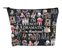 ELNX Borsa per Trucco Broadway Musical, I'M Not Dramatic I'M Theatrical Astuccio Cosmetici, Regalo per Amanti del Teatro e Specttacolo, Pochette con Cerniera, Nero