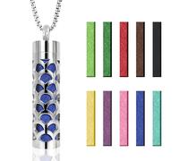 ELNX Collana Diffusore per Oli Essenziali in Acciaio Inossidabile, Ciondolo per Aromaterapia con 10 Cuscinetti Profumati, Regalo Gioielleria per Donna e Uomo (Quadrifoglio)