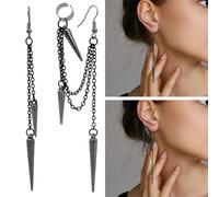 ELNX Orecchini a Spadagotico, 1 Paio Neri Gioielli Orecchini con Nappe Punk e Vintage Pendenti per Uomo e Donna