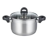 ELO 12221 - Pentola per carne, serie GD, 20 cm, tormalina, a induzione, in acciaio inox satinato, manici in plastica antiscivolo, con scala litro e sistema di dosaggio dell'olio