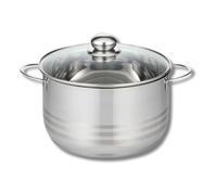 Elo 2221626 Pentola in acciaio inox a induzione, Pentola in acciaio inox, 16 cm, Pentola con coperchio in vetro, acciaio inossidabile, vetro, 16 cm