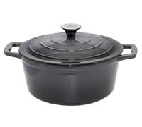 Elo 3362626 casseruola in ghisa smaltata antiaderente con coperchio, grigio classico, adatta al forno, pentola a cottura a induzione, 26 cm, 4,5 l, 4-6 persone