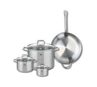 ELO 9500350 - Set di 1 padella 32 cm e 3 pentole, 12, 16 e 26 cm, Elo Profi Citrino, acciaio inox, induzione 9500350