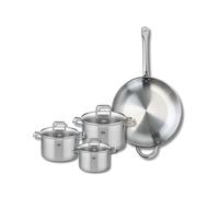 ELO 9500550 - Set di 1 padella 32 cm e 3 pentole, 14, 16 e 20 cm, Elo Profi Citrino, acciaio inox, induzione 9500550