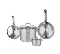 ELO 9502650 - Set di 2 padelle da cucina, 24 e 28 cm, con 2 pentole, 14 e 26 cm, Elo Profi Citrin, acciaio inox, induzione