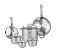 ELO 9507250 - Set di 2 padelle da cucina, 24 e 32 cm, con 4 pentole, 12, 14, 16 e 26 cm, Elo Profi Citrino, inox, induzione