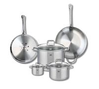 ELO 9509750 - Set di 2 padelle da forno 28 e 32 cm e 3 pentole, 12, 20 e 26 cm, Elo Profi Citrino, acciaio inox, induzione