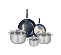 ELO 9727150 - Set di 2 padelle da forno 20 e 28 cm e 3 pentole, 14, 20 e 24 cm Elo Prima Lucidante, in acciaio inox, induzione