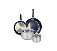 ELO 9732050 - Set di 2 padelle da forno con 2 padelle da 24 e 28 cm e 2 padelle 14 e 20 cm Elo Prima Lucido, acciaio inox, induzione