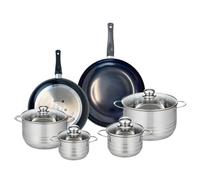 ELO 9740150 - Set di 2 padelle da forno 28 e 32 cm e 4 padelle 14, 16, 20 e 24 cm Elo Prima Lucido, in acciaio inox, induzione