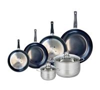 ELO 9753850 - Set di 4 padelle da cucina, 20, 24, 28 e 32 cm e 2 padelle 14 e 24 cm Elo Prima Lucidante, in acciaio inox, induzione