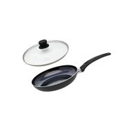 ELO 9806750 - Set di padelle in alluminio e coperchio di cottura in vetro, padella per tutti i fuochi, tranne induzione, padella da forno, padella senza Pfas, alluminio, acciaio inossidabile, vetro,