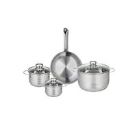 ELO 9867550 - Set di 1 padella da 24 cm e 3 pentole, 12, 14 e 20 cm, Elo Profi lucido, acciaio inox, induzione 9867550