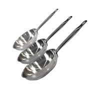 ELO 9903550 - Set di 3 padelle in acciaio inox, 24 cm, 28 cm e 32 cm, 2 padelle in acciaio inox, padella da cucina in acciaio inox, 24 cm 28 cm e 32 cm