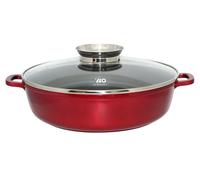 ELO Padella in alluminio pressofuso, 28 cm, rosso glittery con pulsante aroma