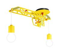 Elobra 128282 - Lampadario per camera dei bambini, forma a gru, in legno, colore: giallo