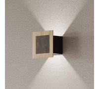 Elobra Applique a LED Chile S, rovere/granito, altezza 15 cm, dimmerabile Elobra