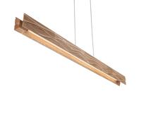 Elobra Lampada LED a sospensione Atacama, rovere/nero, legno, lunghezza 116 cm Elobra