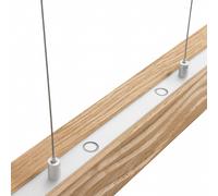 Elobra Lampada LED a sospensione Atacama, rovere/nichel, legno, lunghezza 116 cm Elobra