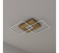 Elobra Plafone LED Inka L, lunghezza 75 cm, legno chiaro, dimmerabile Elobra