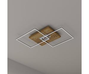 Elobra Plafone LED Inka L, lunghezza 75 cm, legno chiaro, dimmerabile Elobra