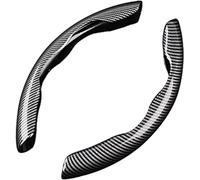 ELODEK 2 Pezzi Fibra di Carbonio Auto Coprivolante per Audi A4 B7 Avant (8ED) 2004-2008, Interno Volante Antiscivolo Accessori di Protezione del Volante,A-Black