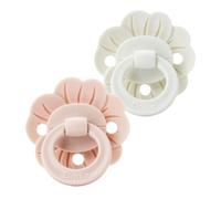 Elodie Details Binky Bloom Confezione da 2 Ciucci per Bebè in Silicone e Lattice, Tettarella Simmetrica Morbida, Succhietto Ortodontico Senza BPA, per Neonati, 0-6 Mesi, Rosa/Bianco