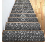 ELOGIO Set di 13 tappetini per scale in gomma antiscivolo, per interni ed esterni, per animali domestici, cani, antiscivolo, 20,3 x 76,2 cm, colore: grigio