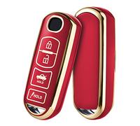 ELOHEI Custodia per portachiavi Mazda, compatibile con Mazda 3 6 8 Miata MX-5 CX-3 CX-4 CX-5 CX-7 CX-9 3 pulsanti TPU morbido di alta qualità protezione completa guscio chiave (rosso (4 pulsanti))