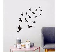 ELOIR Adesivi murali uccelli neri in volo per la camera dei bambini, camera da letto, adesivi murali in vinile fai da te, decalcomanie artistiche murali, decorazione della stanza