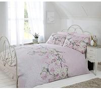 Eloise, set di copripiumino e federe, stile Oriental Blossom, Pink, Doppio