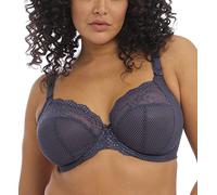 Elomi Charley Banded Stretch Lace Plunge Underwire Bra (4382),32H,Storm