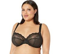 ELOMI Charley Stretch Lace Underwire Reggiseno Plunge, Trasparente, Nero, 4F