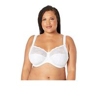 Elomi Women's Morgan Banded Bra: Comfort & Support. Three-Section Cup, Side Frame, Stretch Lace. DD+ Bras Reggiseno Altamente Coprente, Bianco, 6E Donna