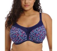 Elomi Women's Plus Size Energise Underwire Sports Bra with Racerback Conversion, Navy Geo, 38G