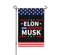 Elon Musk 2028 Elon Musk For President Bandiere da giardino per esterni 12x18 Bandiere da giardino bifacciali per il 4 luglio Decorazioni per esterni per casa e cortile