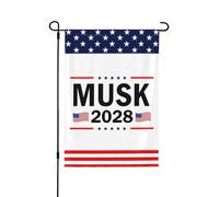 Elon Musk 2028 Elon Musk For President Bandiere da giardino per esterni 12x18 Bandiere da giardino bifacciali per il 4 luglio Decorazioni per esterni per casa e cortile