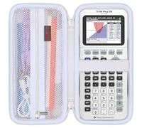 Elonbo Custodia da trasporto per Texas Instruments TI-84 Plus CE/TI-84 Plus/TI-83 Plus/TI-83 Plus CE calcolatrice grafica a colori, tasca in rete extra adatta per cavo di ricarica manuale di ricarica