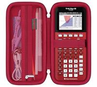 Elonbo Custodia da trasporto per Texas Instruments TI-84 Plus CE/TI-84 Plus/TI-83 Plus/TI-83 Plus CE calcolatrice grafica a colori, tasca in rete extra adatta per cavo di ricarica manuale di ricarica