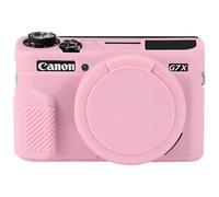 Elonbo Custodia in silicone per fotocamera digitale Canon PowerShot G7 X Mark II, custodia in silicone per fotocamera G7 X Mark II, custodia protettiva in gomma morbida con copriobiettivo rimovibile