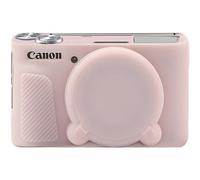 Elonbo Custodia morbida in silicone per fotocamera digitale Canon PowerShot SX740 / SX730, custodia protettiva in gomma antigraffio con copriobiettivo rimovibile, rosa gelatina