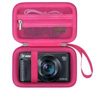 Elonbo Custodia per Canon PowerShot SX740 HS/ SX730 HS/ SX720 HS/ SX620 HS Fotocamera digitale, 4K Videocamera da viaggio Custodia per Custodia da Viaggio, Tasca a Rete Adatta Caricabatterie, Lampone